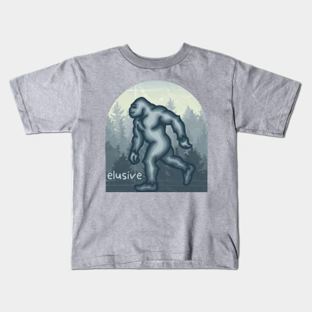 Bigfoot is Elusive Kids T-Shirt by Slightly Unhinged